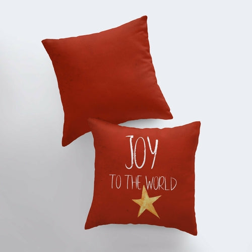 Joy to the World | Red Throw Pillow | Home Decor | Christmas Pillow