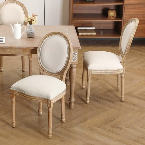 French Country Dining Chairs Set of 2, Upholstered Dining Room Chairs