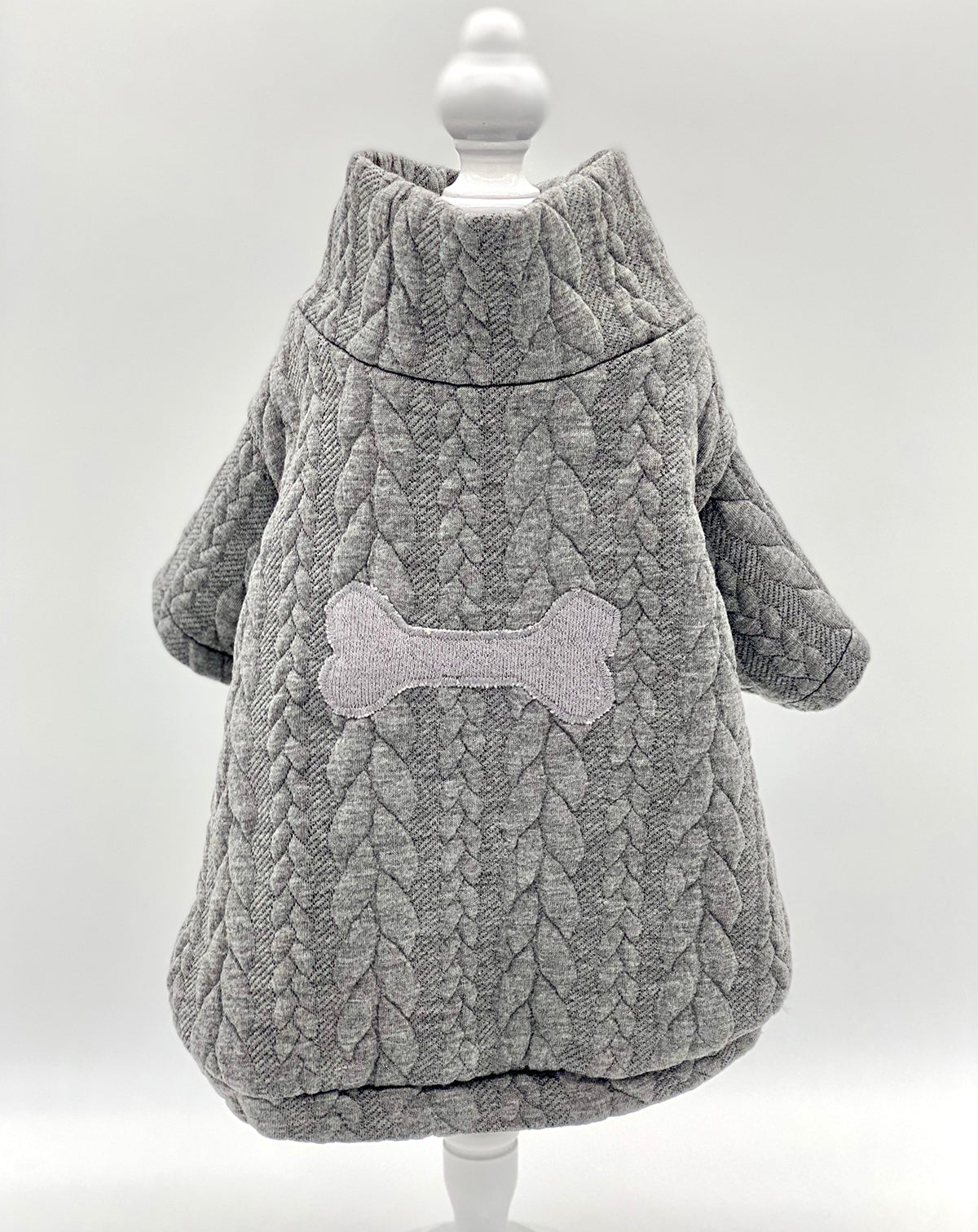 DCNY Great Owl Grey Cable Knit Sweater
