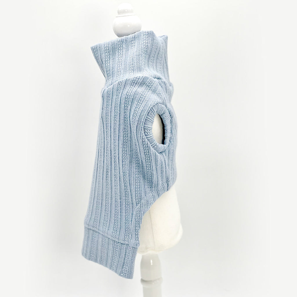DCNY Mock Neck Sleeveless Sweater Tank - Baby Blue