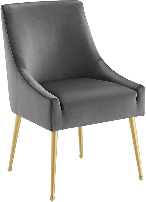Discern Upholstered Performance Velvet Dining Chair, Gray