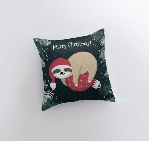 Merry Christmas Sloth Pillow