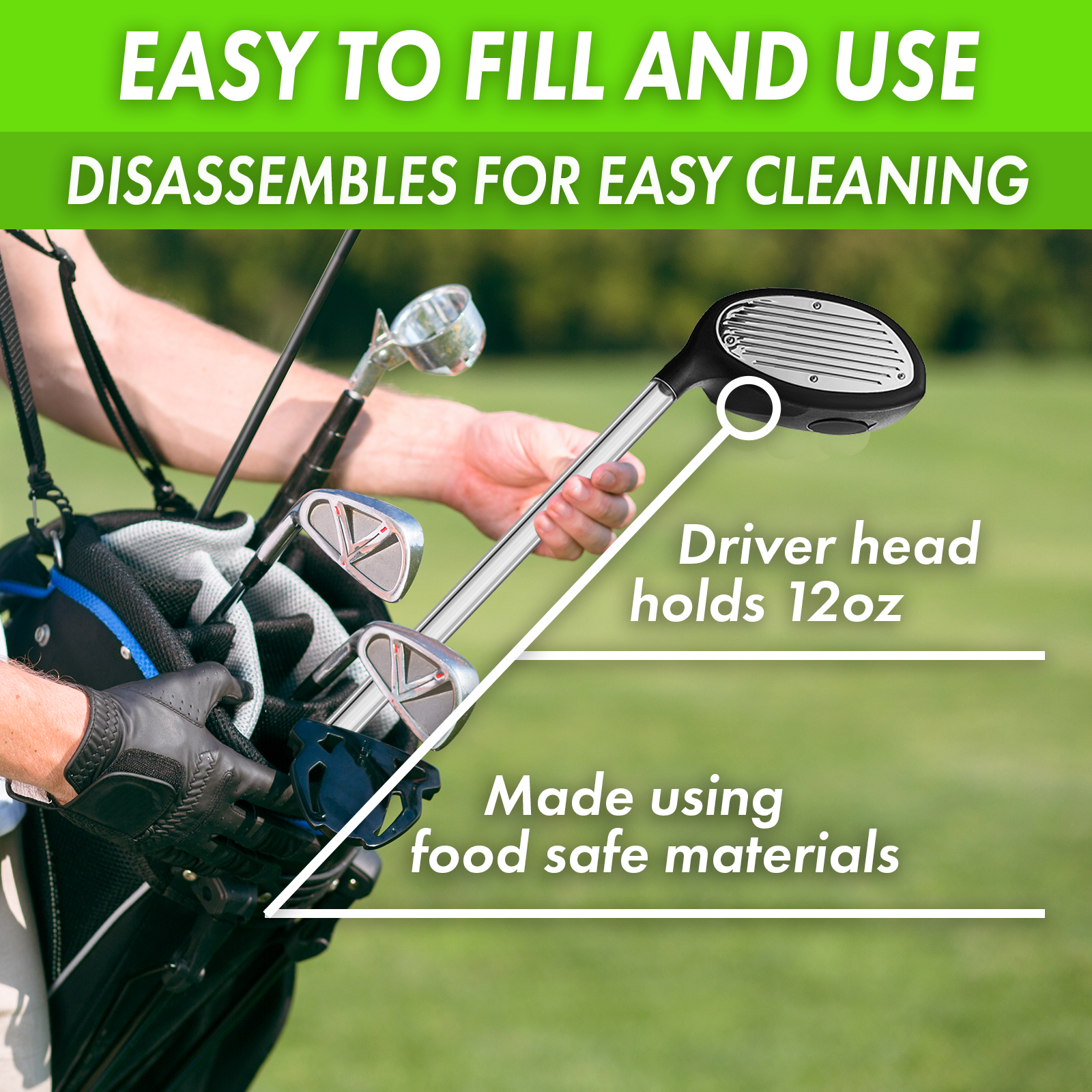 Golf Beer Bong Golf Club - Novelty Party Gift for Golfers, The Ultimate Sports Gift For Dad, Boyfriend, Him, Golf Lover - Gag Gift, College Frat Gift Holds 12 Ounces!