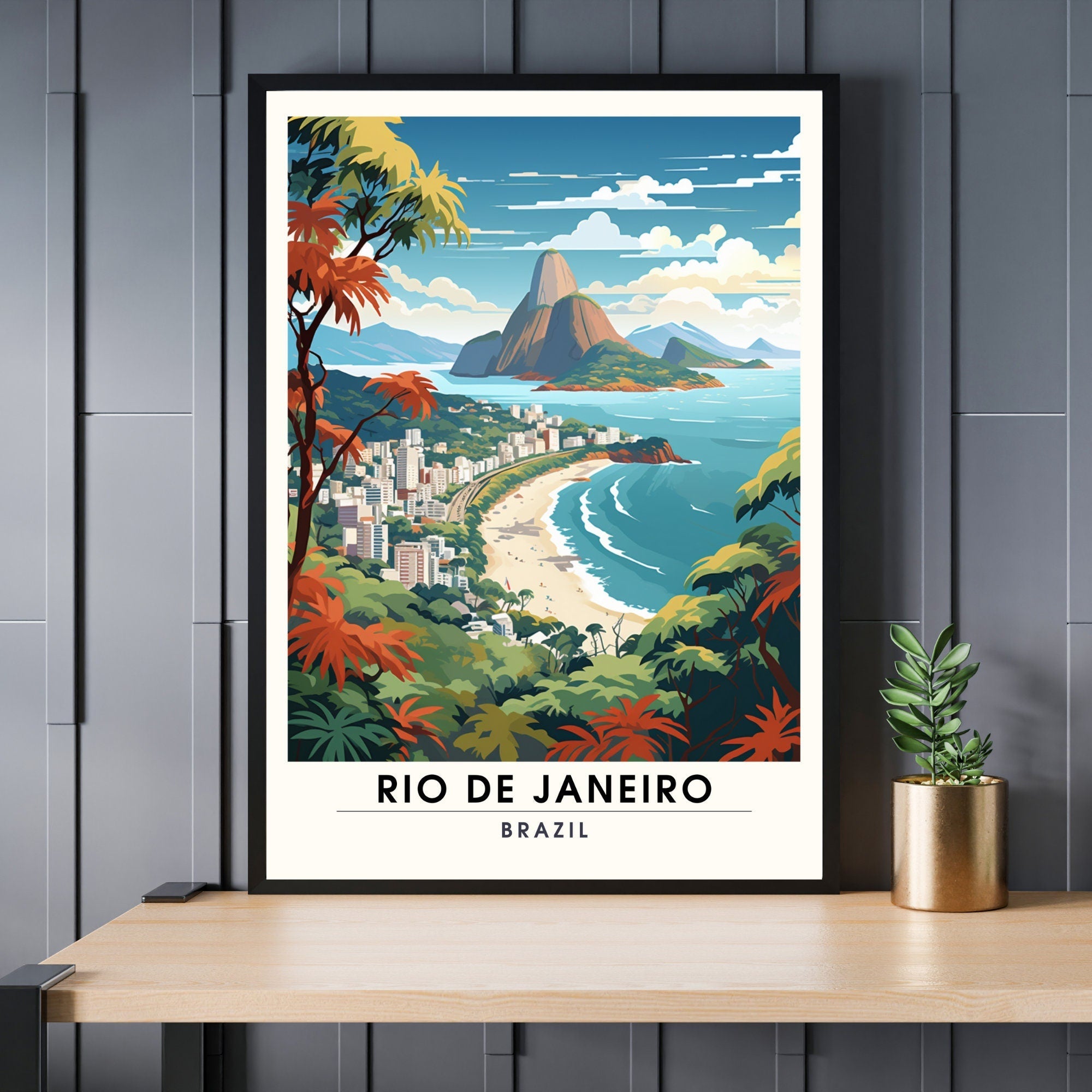Impression Rio de Janeiro, Brésil  | Poster de voyage Rio de Janeiro-0