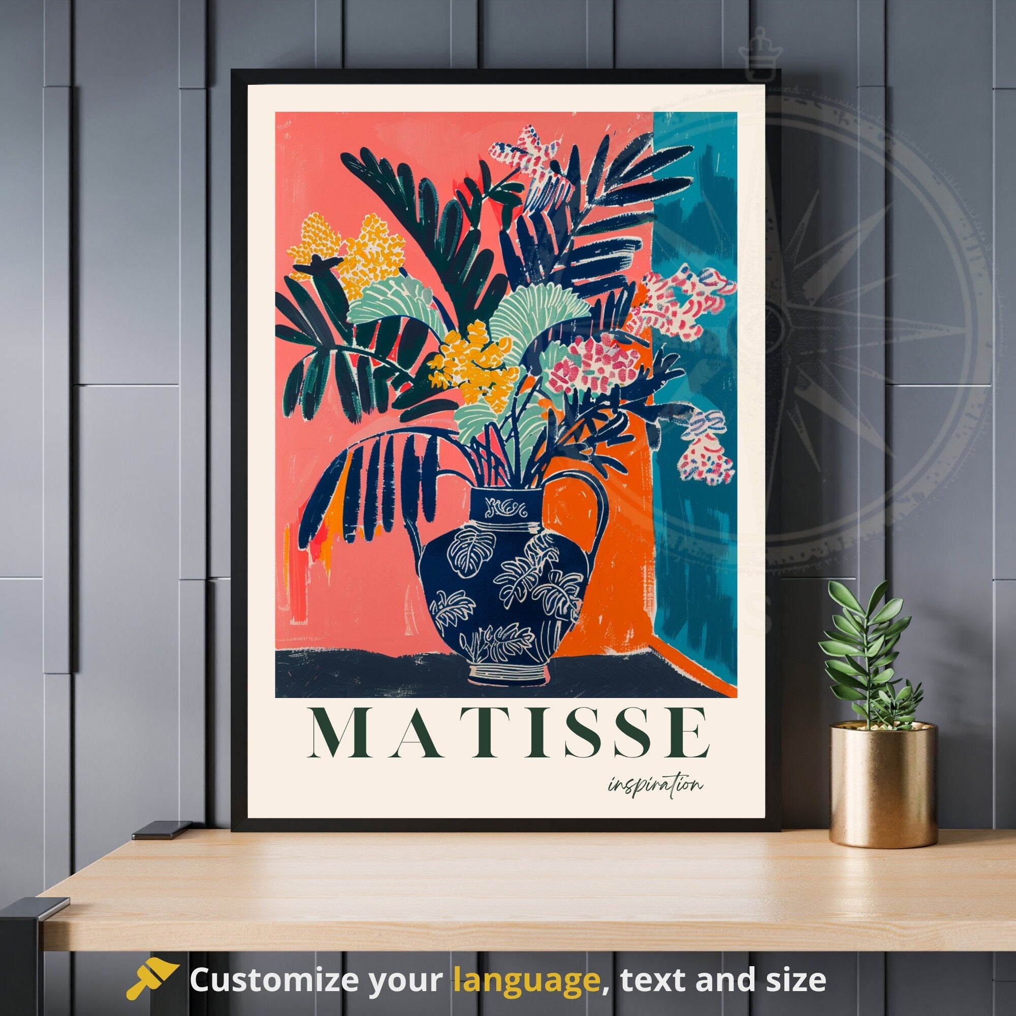 Impression Matisse | Affiche Henri Matisse | Inspiration Henri Matisse - Vase et plante-3
