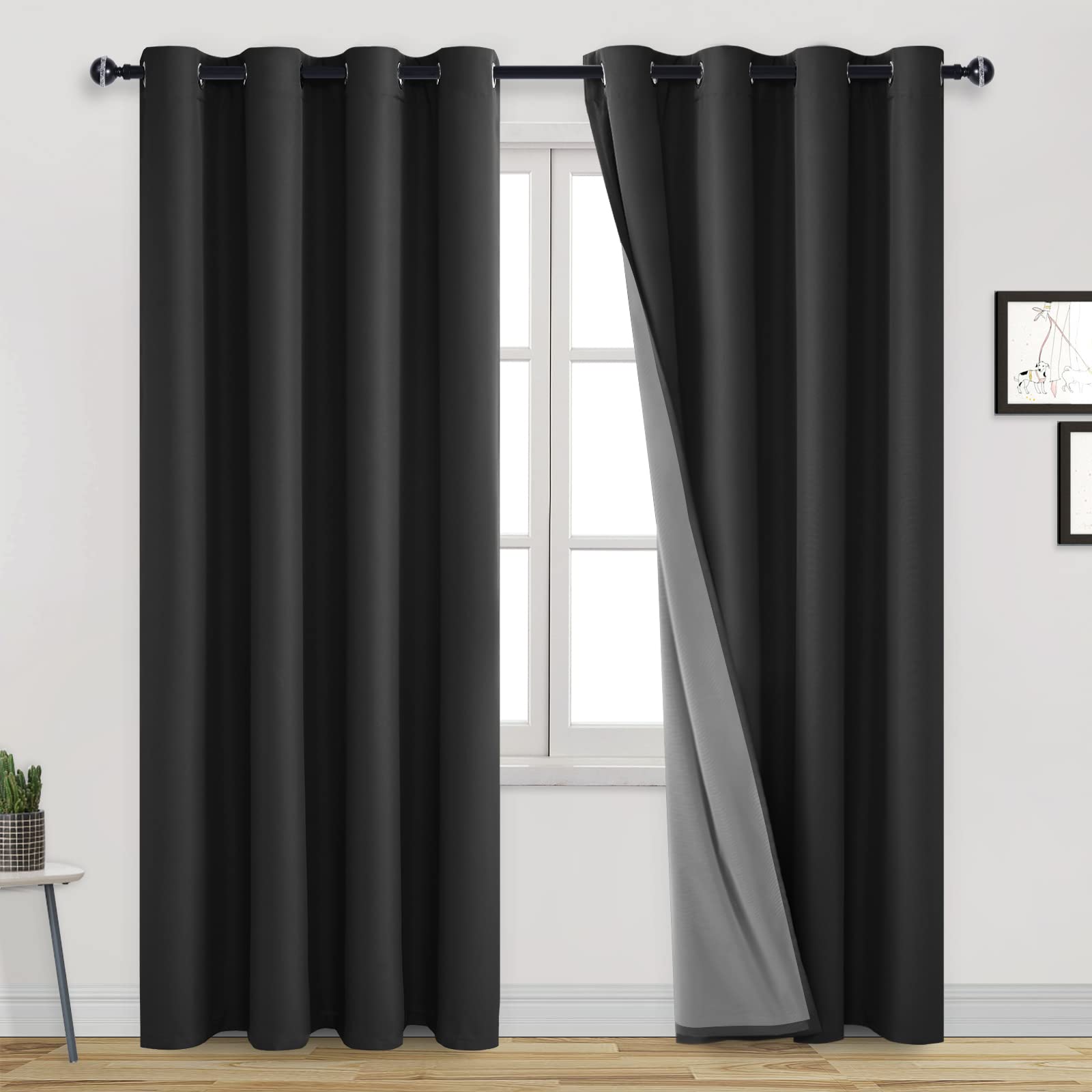DWCN 100% Blackout Curtains with Grommet Top Design