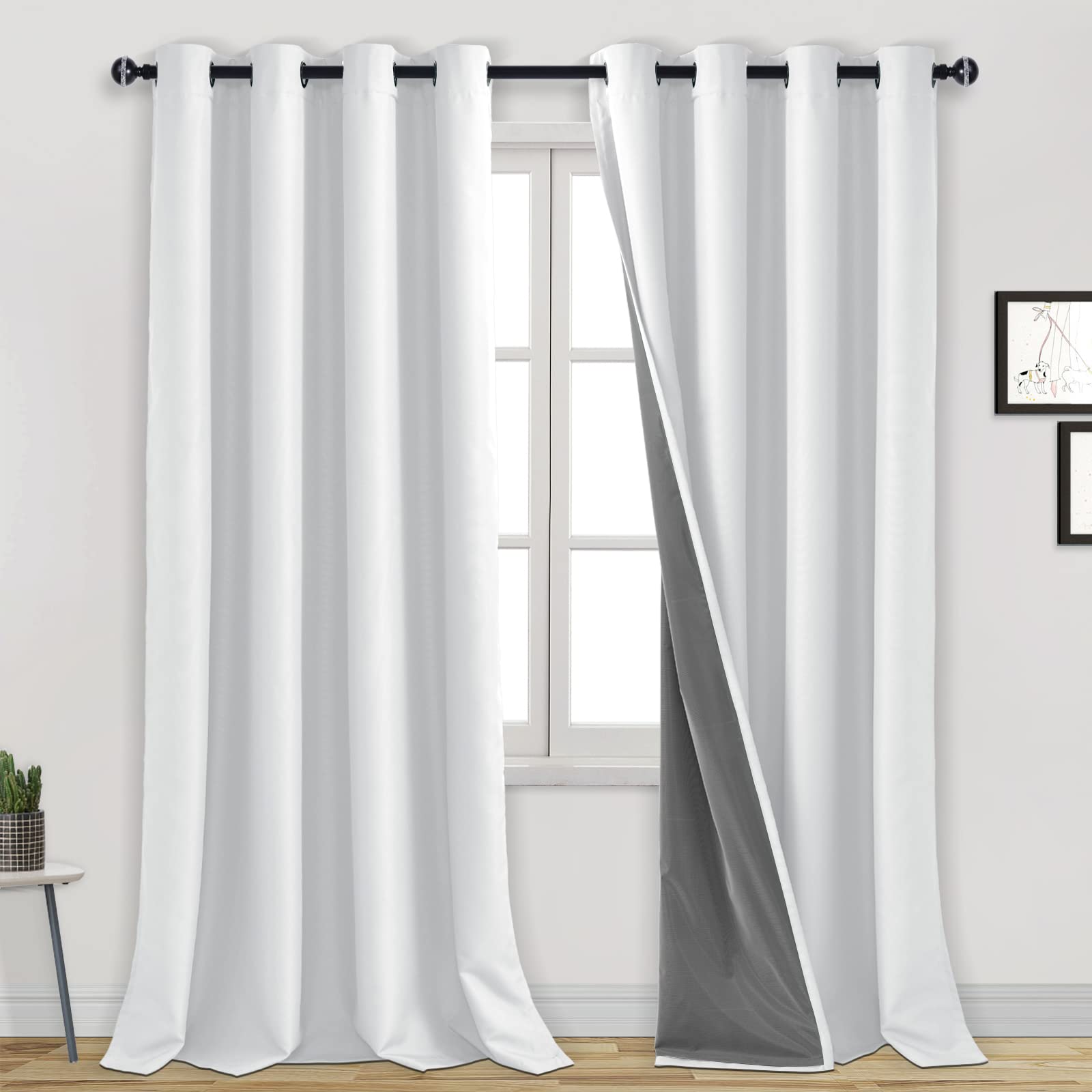 DWCN 100% Blackout Curtains with Grommet Top Design