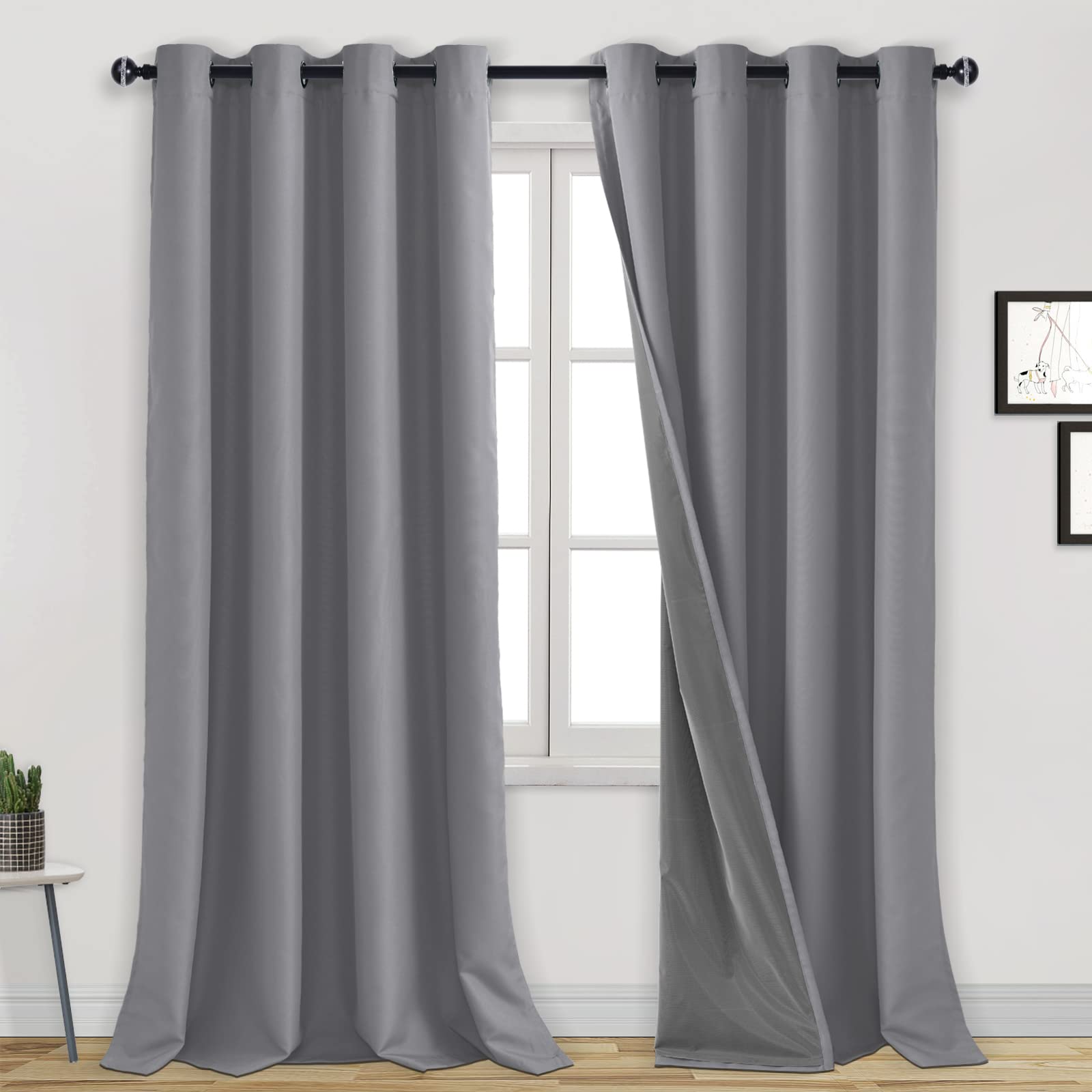 DWCN 100% Blackout Curtains with Grommet Top Design
