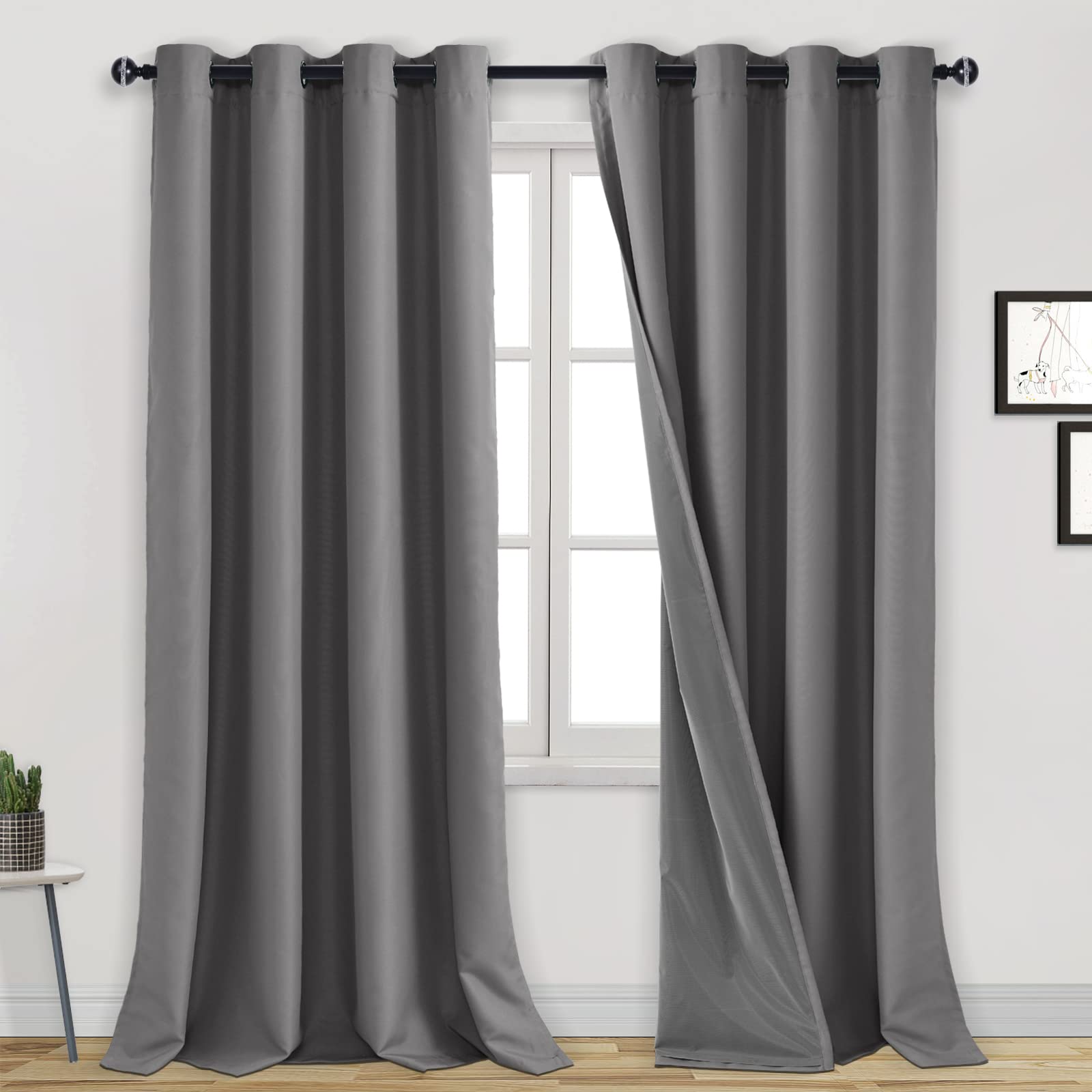 DWCN 100% Blackout Curtains with Grommet Top Design