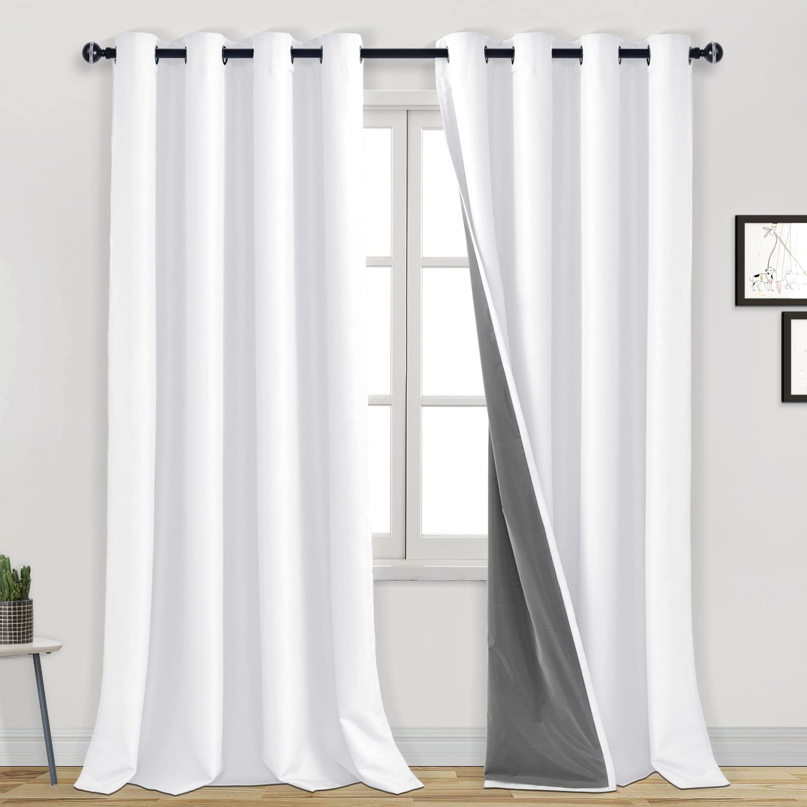 DWCN 100% Blackout Curtains with Grommet Top Design