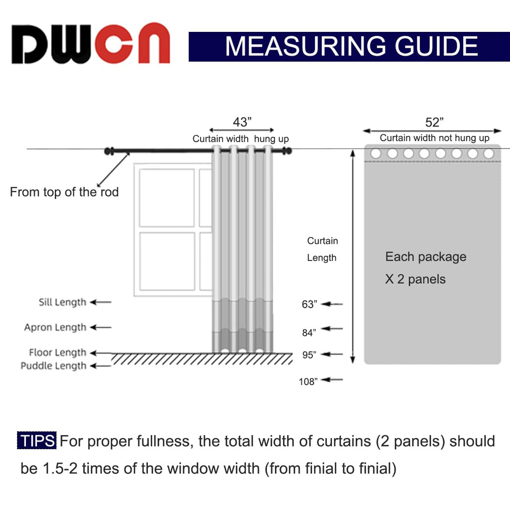 DWCN 100% Blackout Curtains with Grommet Top Design