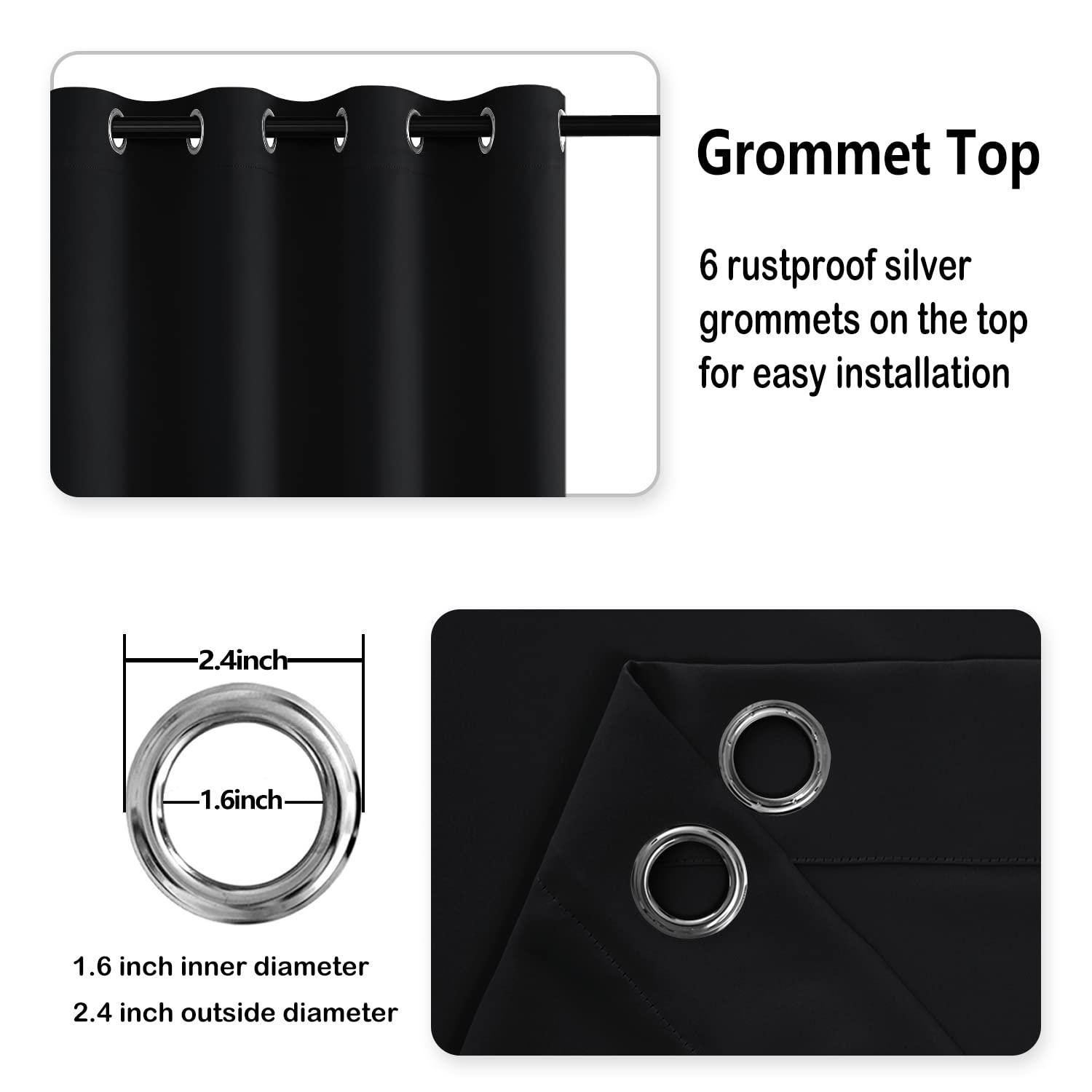 DWCN Blackout Curtains with Tiebacks, Set of 2 Panels