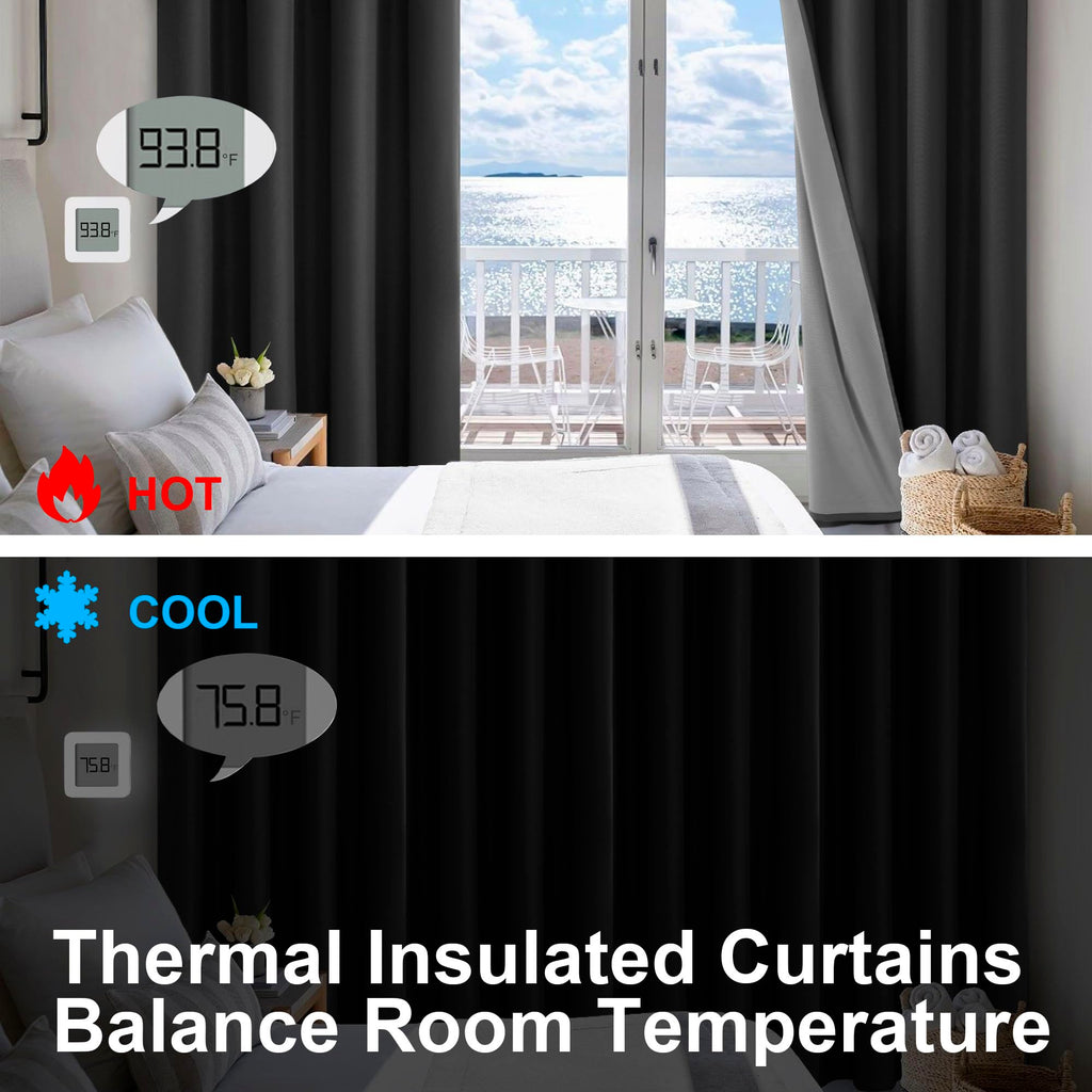DWCN 100% Blackout Curtains with Grommet Top Design