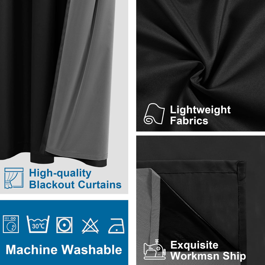 DWCN 100% Blackout Curtains with Grommet Top Design