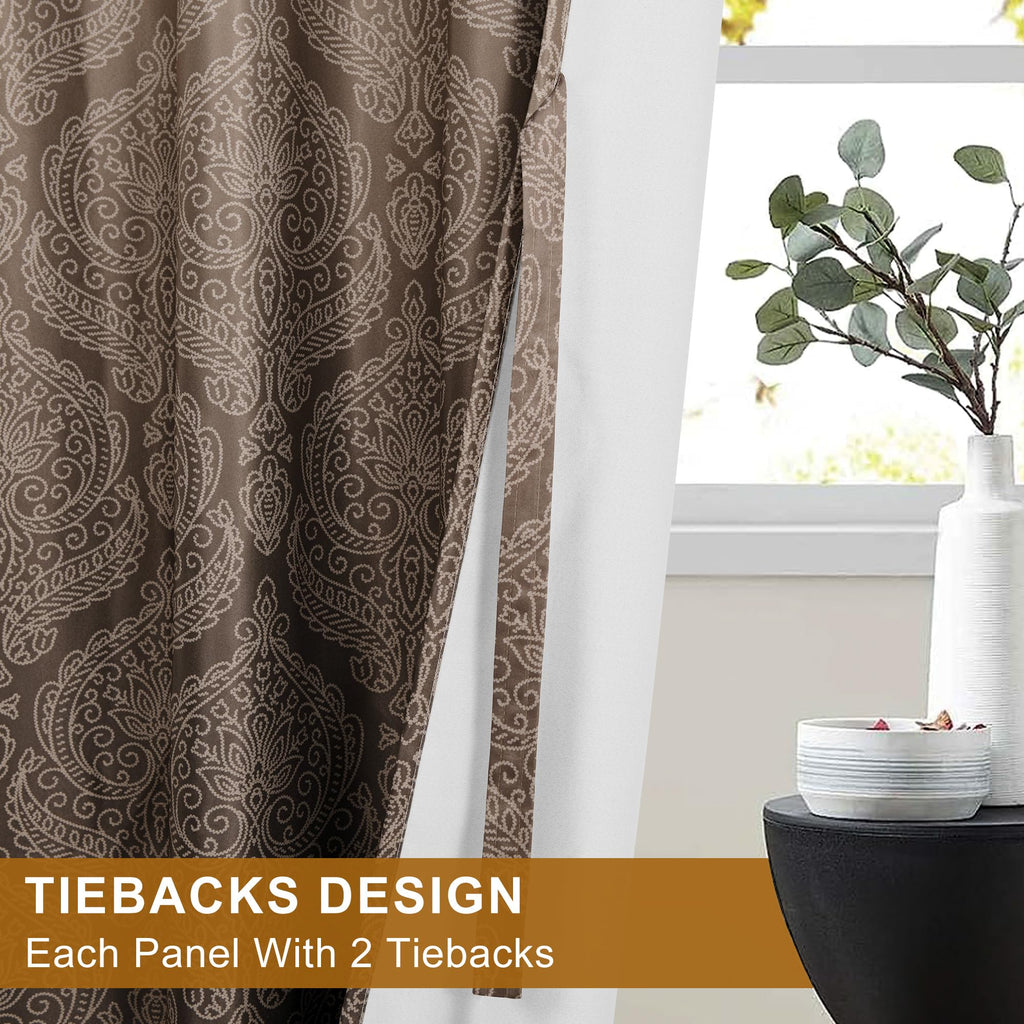 DWCN Ombre Blackout Curtains with Tiebacks, Set of 2 Panels