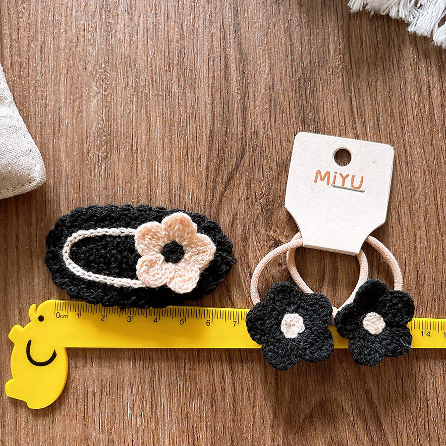 Collection of Versatile Knitted Flower Children’s Hair Clip for Baby’s Stray Hair