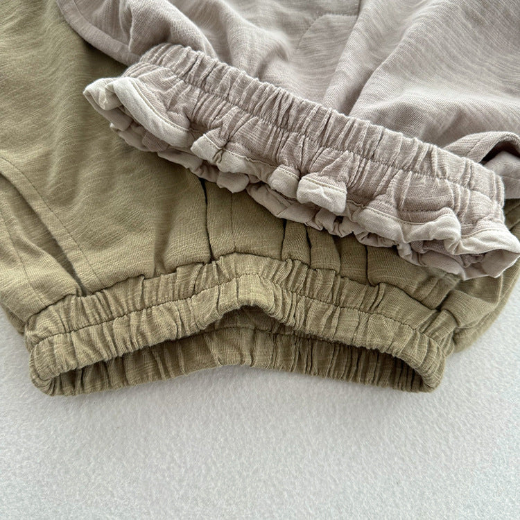 Summer Arrival Unisex Casual Solid Color Cotton Shorts-4