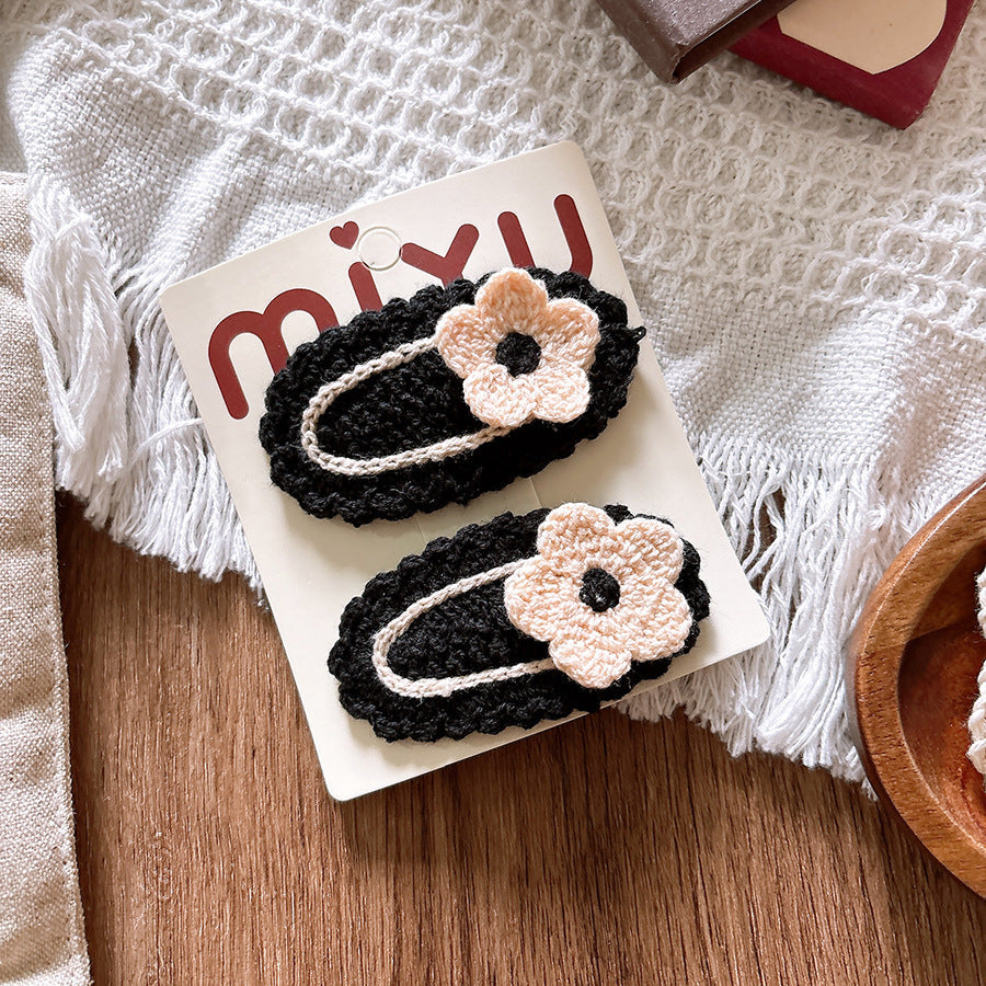 Collection of Versatile Knitted Flower Children’s Hair Clip for Baby’s Stray Hair