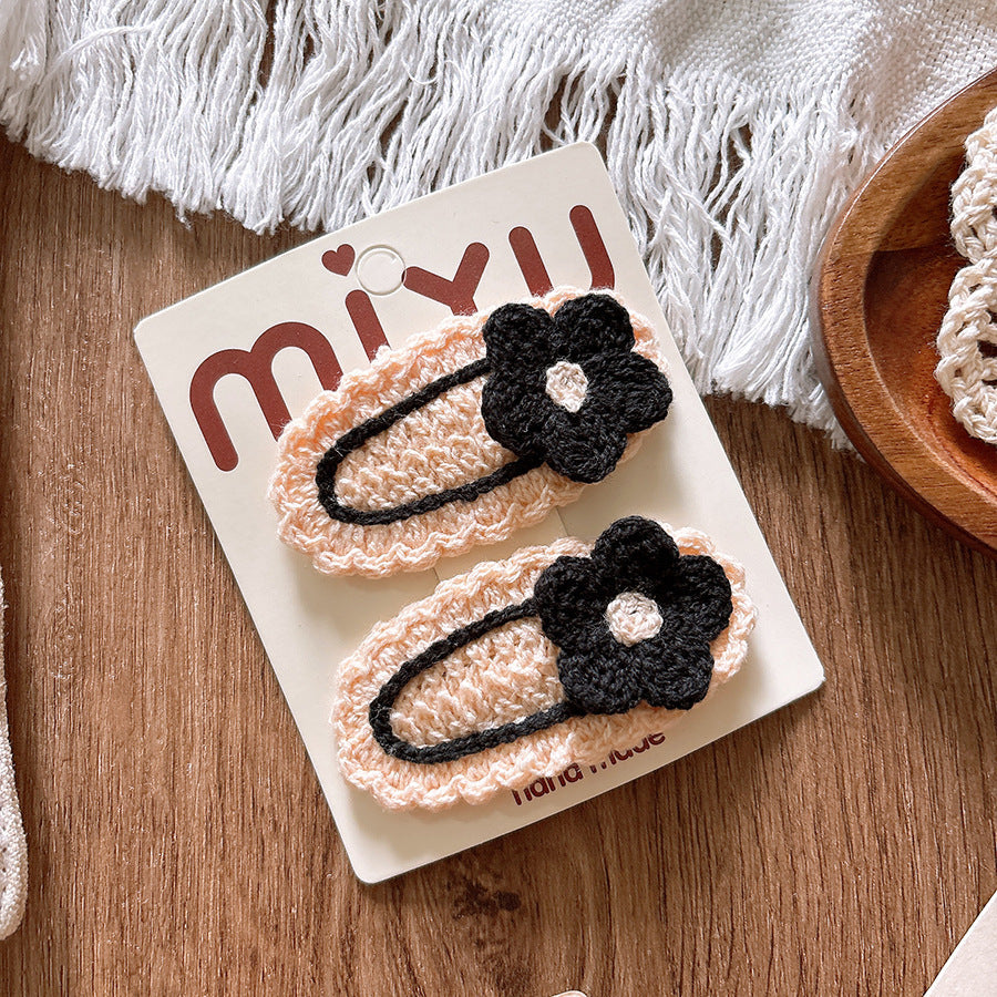 Collection of Versatile Knitted Flower Children’s Hair Clip for Baby’s Stray Hair