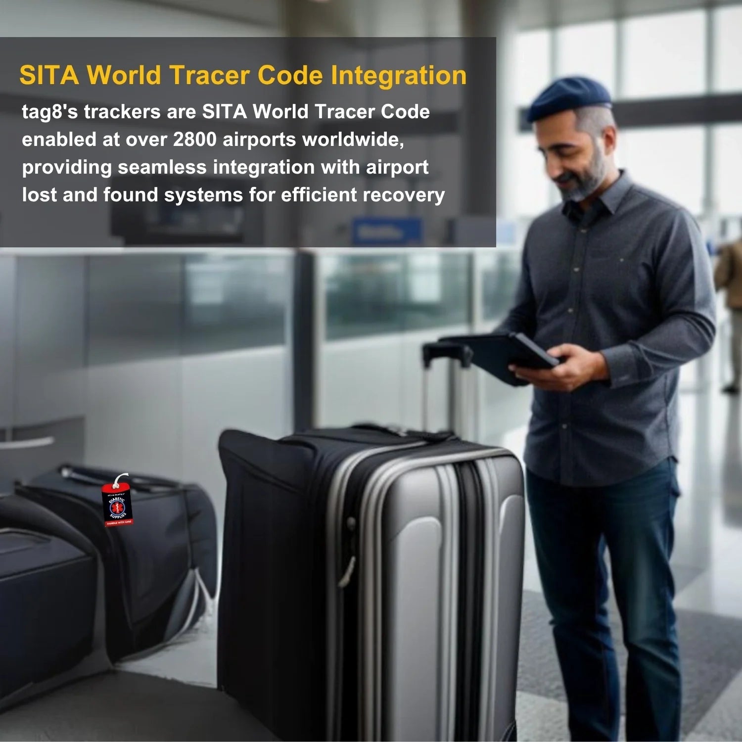 Diabetic Equipment Tag Red Color [Pack 2]-4