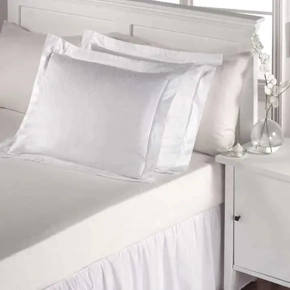 T-300 Micro check Collection White Blended Sheetings